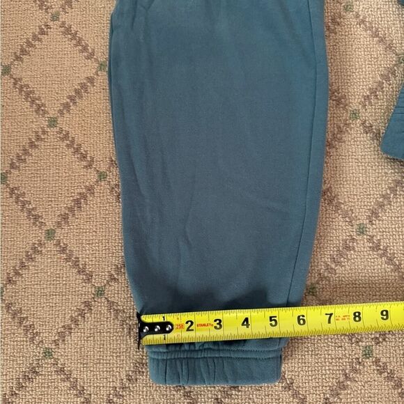 Lazypants slate blue jogger style sweatpants with elastic hem and waist. S - Picture 8 of 10